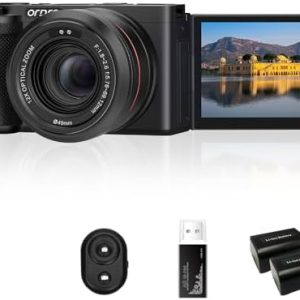 ORDRO G730 5K Mirrorless Camera 12x Optical Zoom, 3.2" Vari-Angle Touchscreen, Auto/Manual Focus for Vlogging and Photography